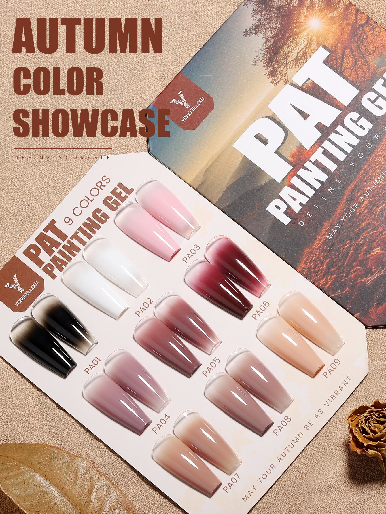 9 Colors Pat Painting Gel Set-9KIT-PAT001