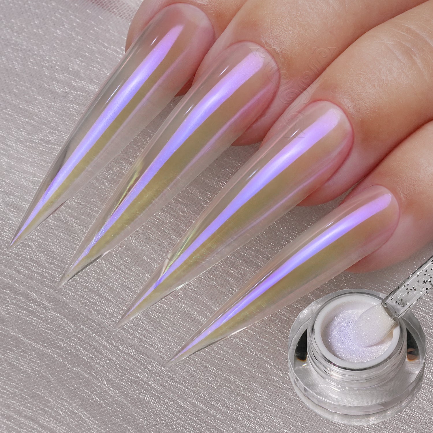 GleamTap Cushion Shell Pearl White Chrome Nail Powder-GT213 Shell Pearl