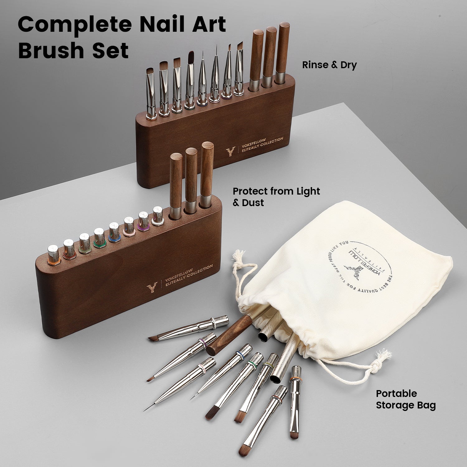8pcs Nail Art Tool Set with Brush Holder-EAkit-01
