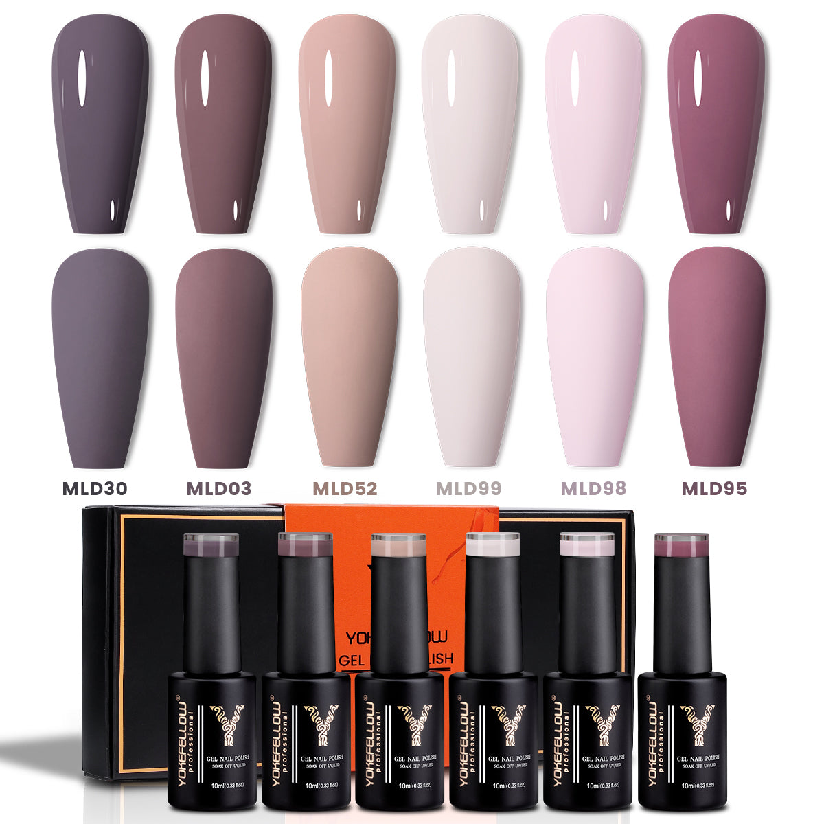 Série rose - Coffret de 6 vernis gel