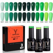 Green Series-3 Colors Gel Polish Set
