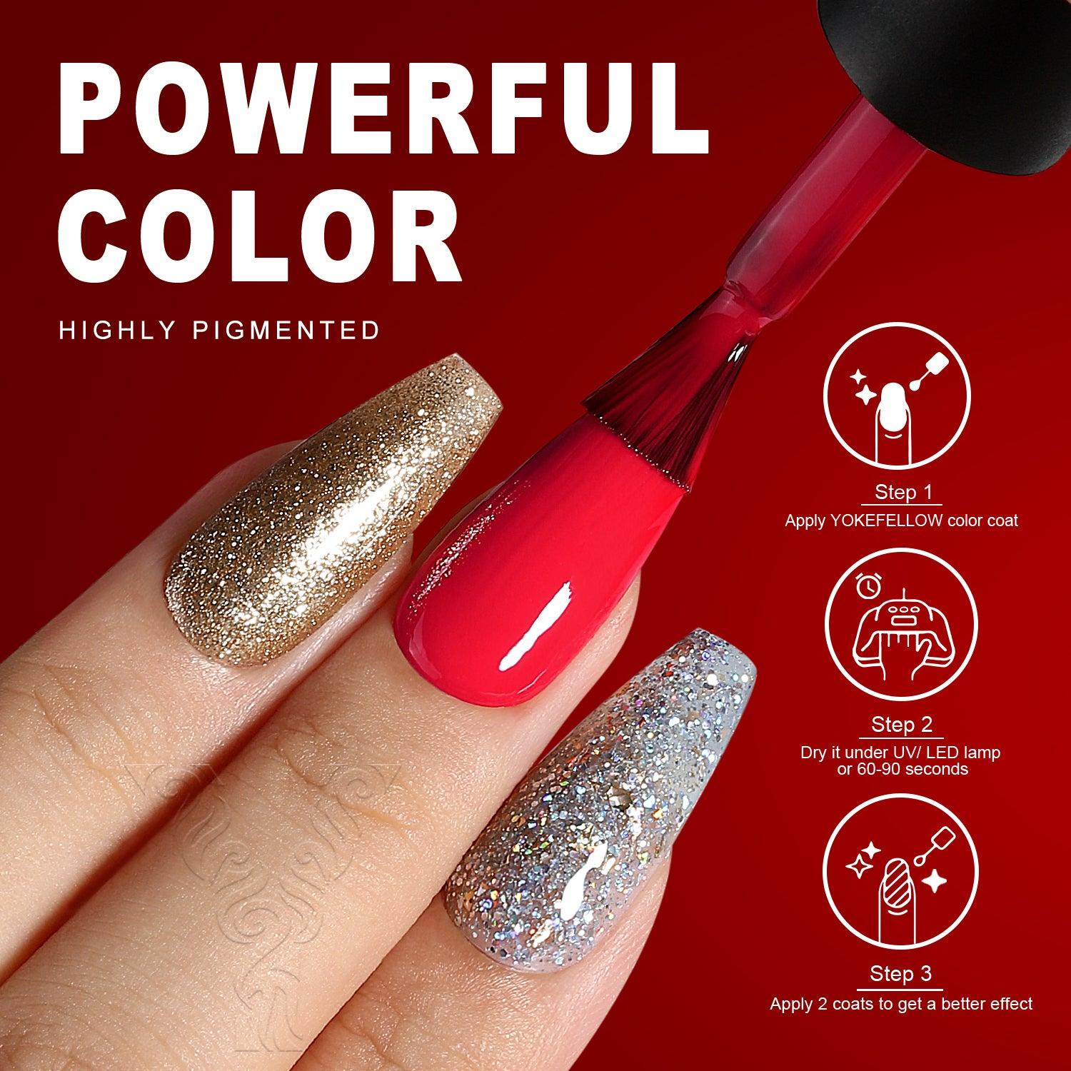 Coffret de 6 vernis à ongles gel de la série rouge