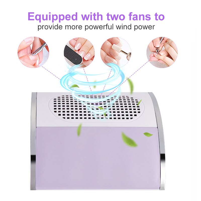 80W 2 Fans Nail Dust Collector-868-1 - YokefellowBeauty