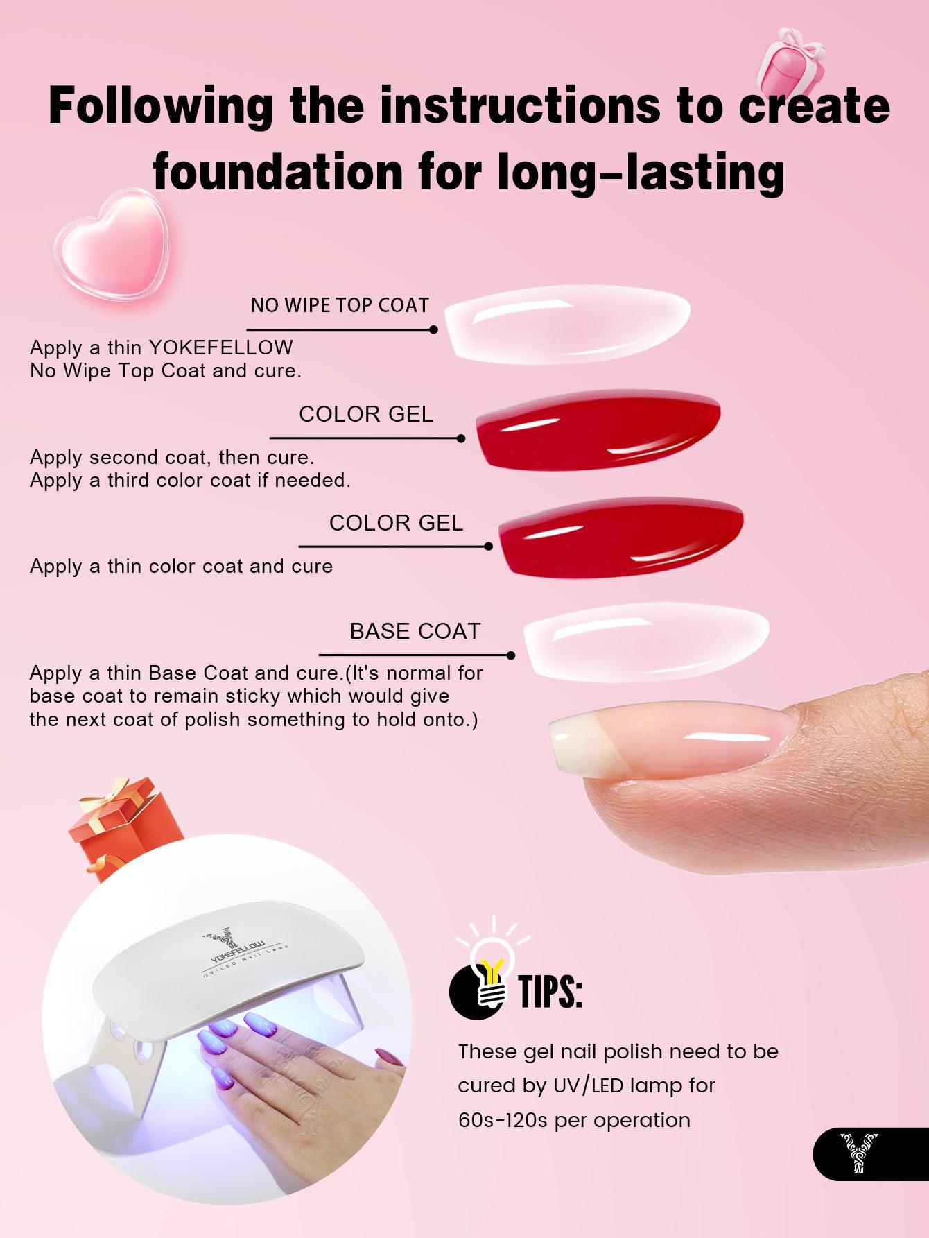 Série rose - Lot de 6 vernis à ongles en gel