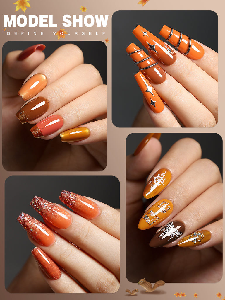 Orange Series-6 Colors Gel Polish Set - YokefellowBeauty