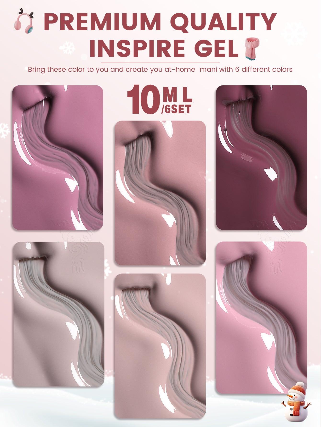 Juego de esmaltes en gel de 6 colores Pink Series