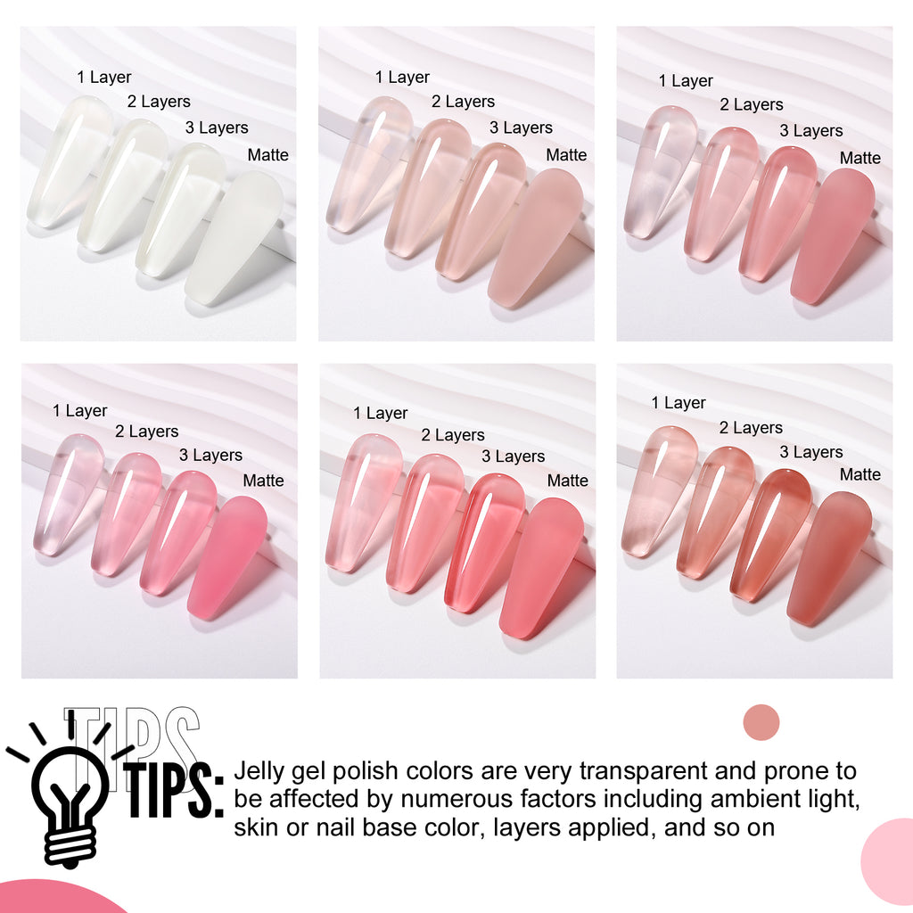 Jelly Series-6 Colors Gel Polish Set - YokefellowBeauty