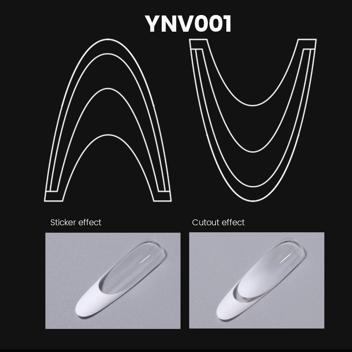 Precision Nail Vinyls 5 Sheets French Tips Stickers-YNV001