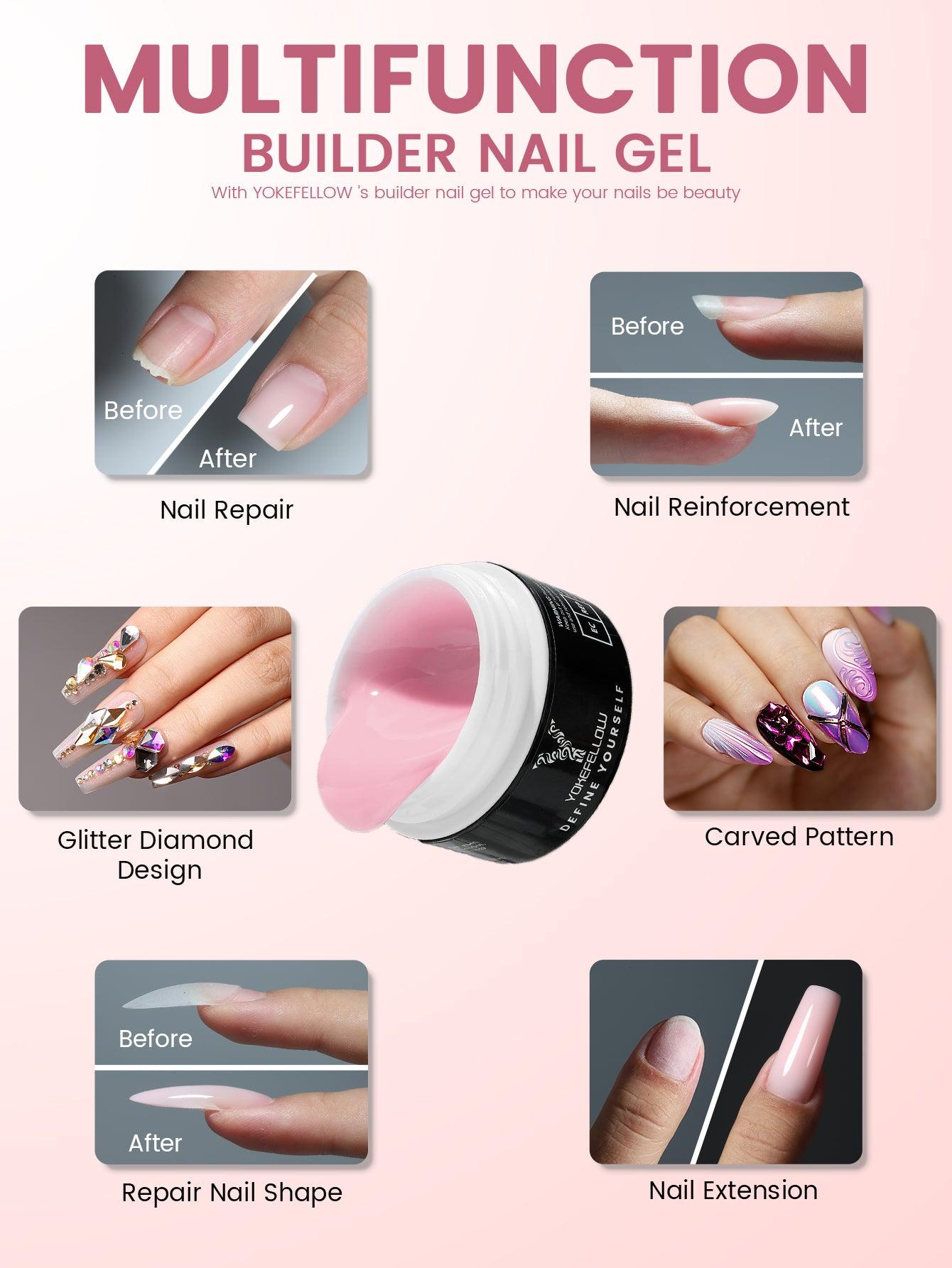 Gel para extensión de uñas duro de 15 g - YMH19