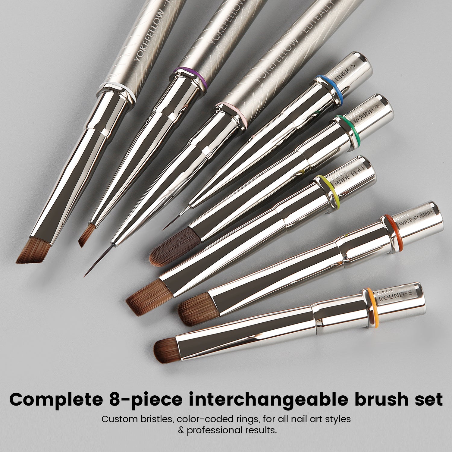 8pcs Nail Art Tool Set with Brush Holder-EAkit-01