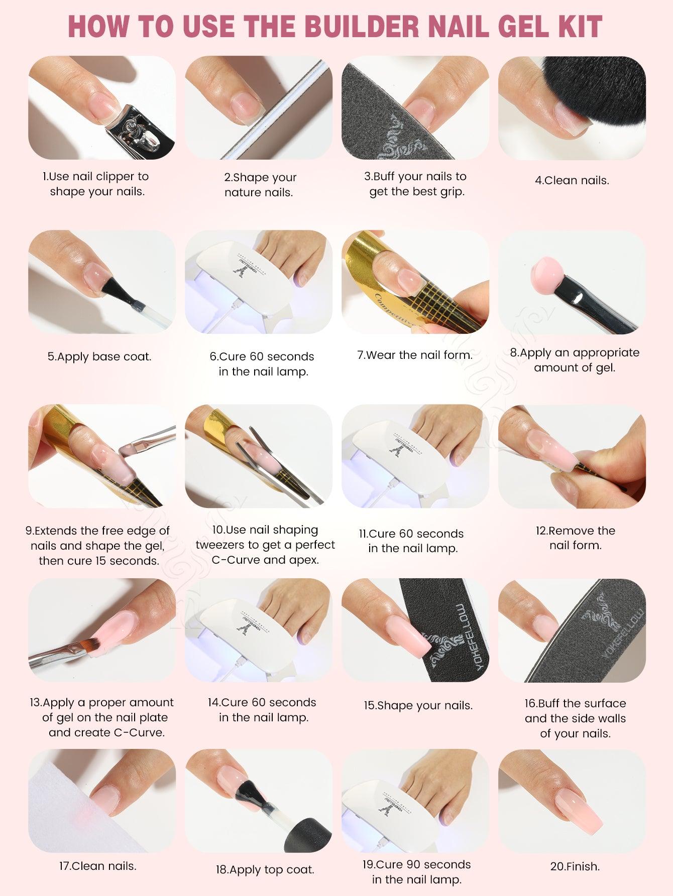 Gel para extensión de uñas duro de 15 g - YMH19