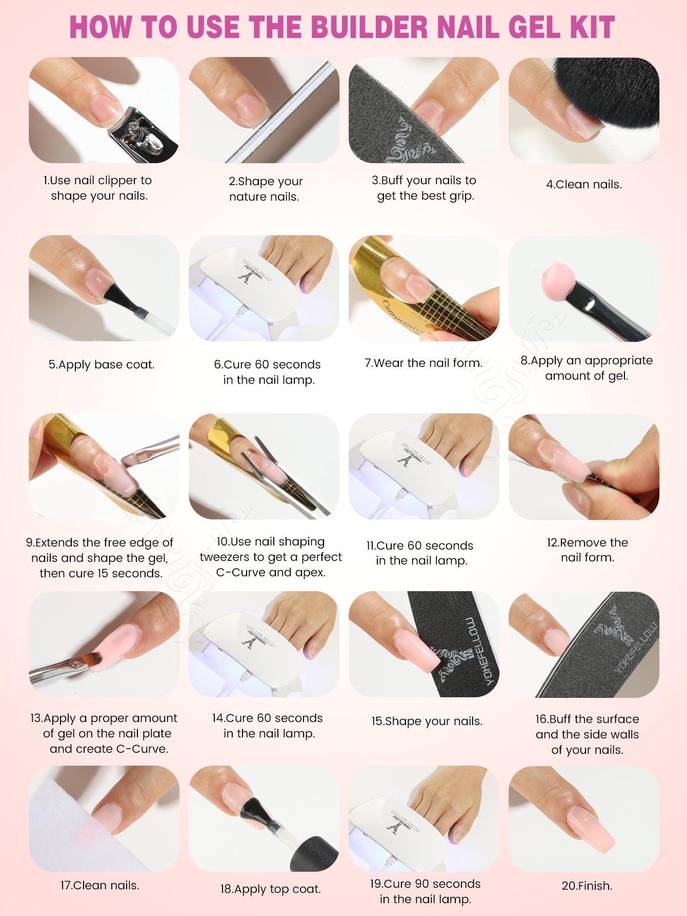 Gel para extensión de uñas duro de 15 g - YMH18