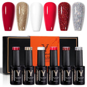Coffret de 6 vernis à ongles gel de la série rouge