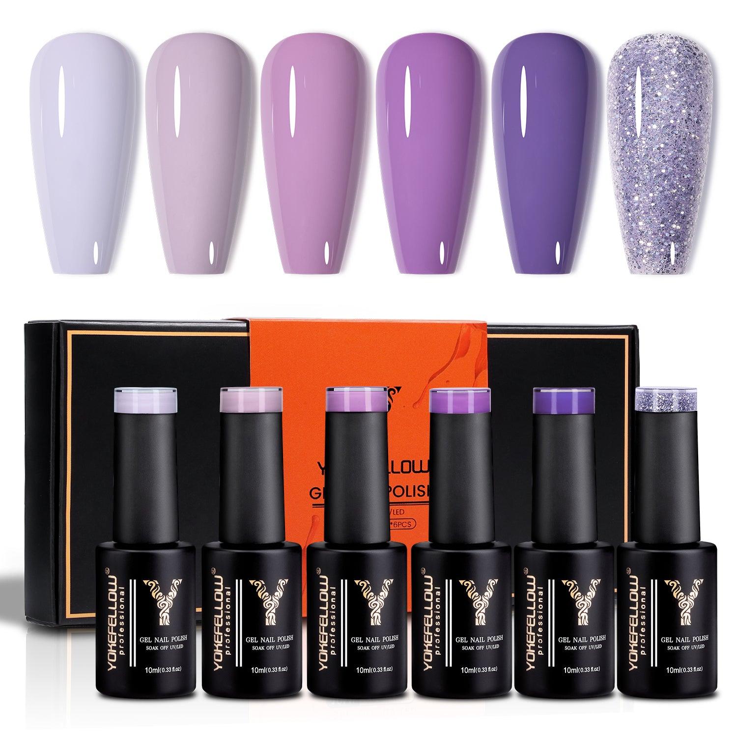 Purple Series - Gel-Nagellack-Set in 6 Farben