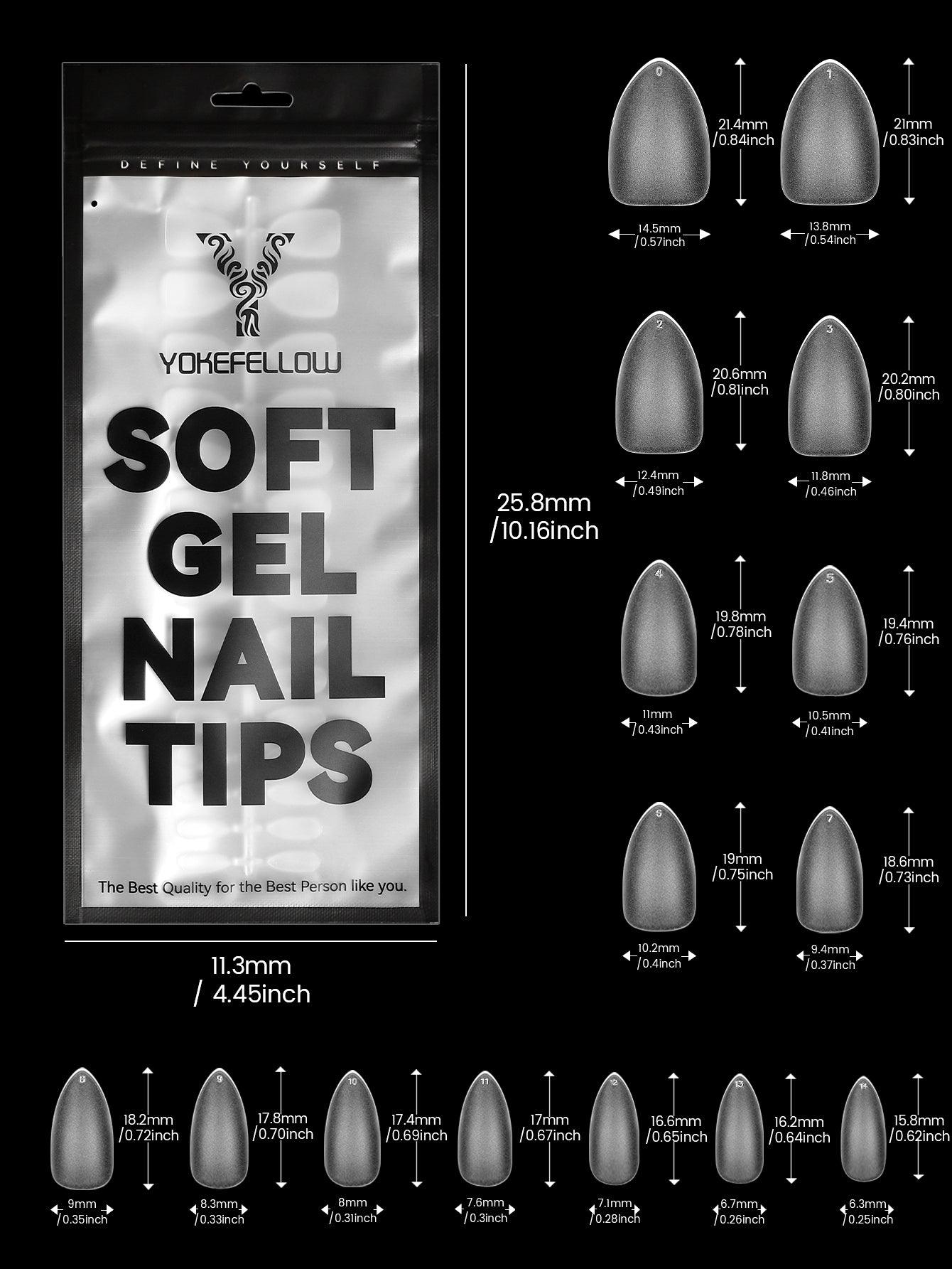 150PCS Soft Gel Nail Tips-YK-PP-33