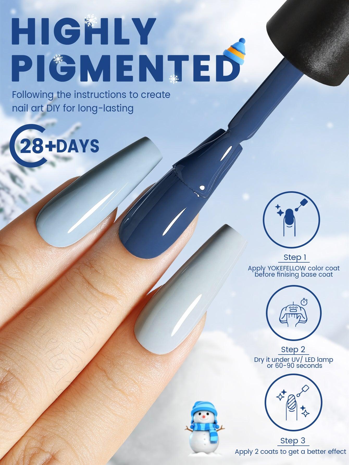 Juego de esmaltes en gel de 6 colores Blue Series