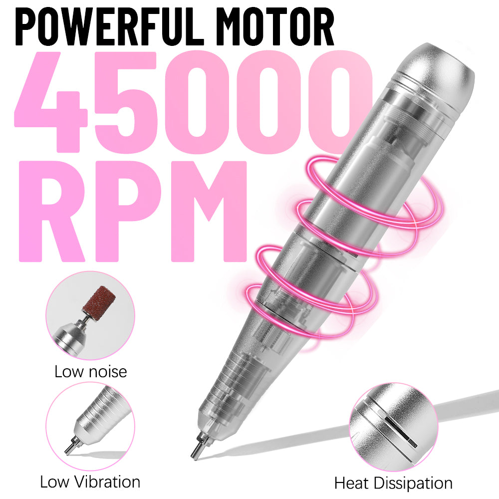 45000RPM Cordless Nail Drill-V1 - YokefellowBeauty