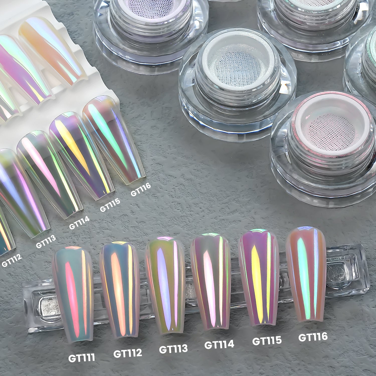 GleamTap Cushion Aurora Chrome Nail Powder -GT111 Afterglow