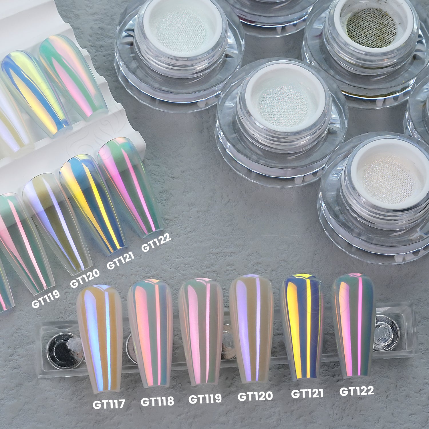 GleamTap Cushion Aurora Chrome Nail Powder -GT111 Afterglow
