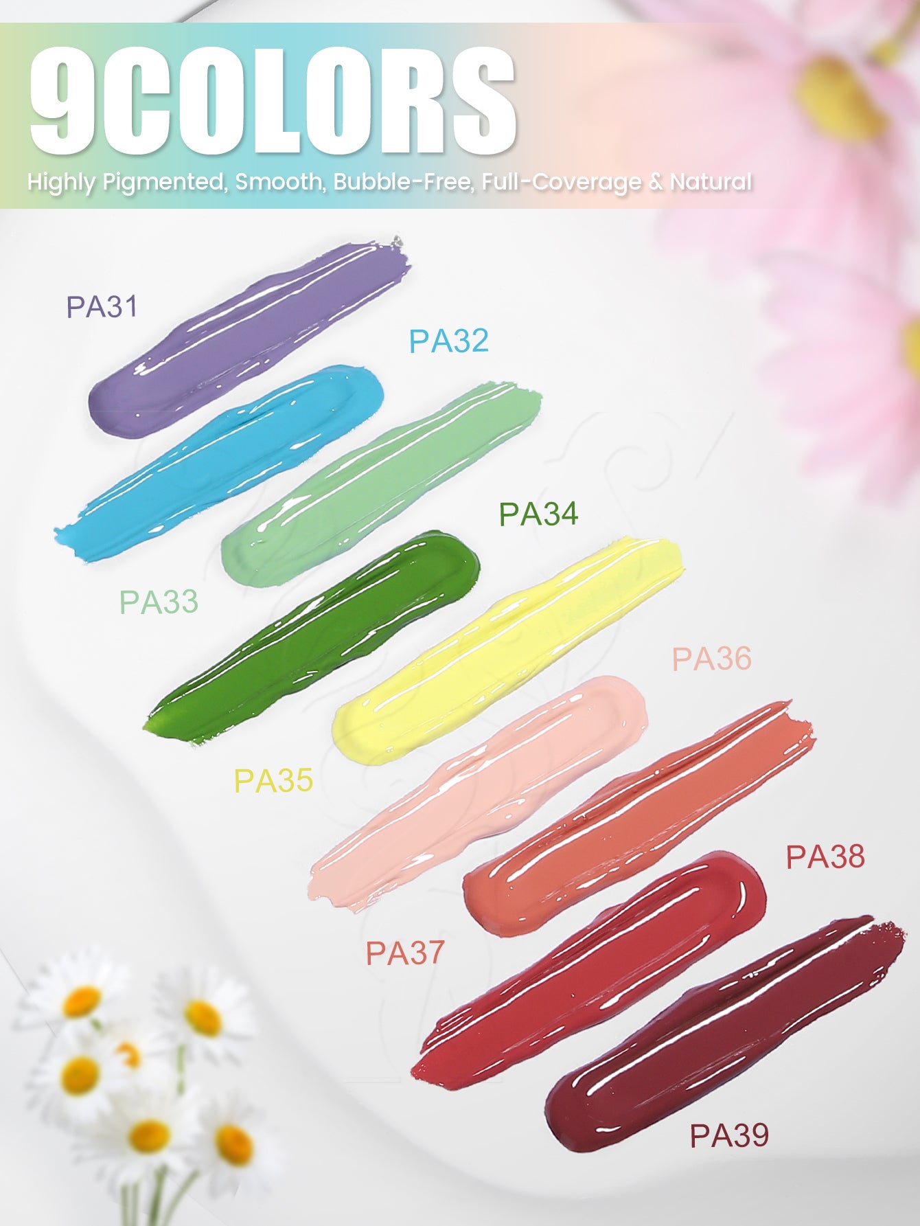 Kit de 9 couleurs de gel pour peinture Pat - 9KIT-PAT003