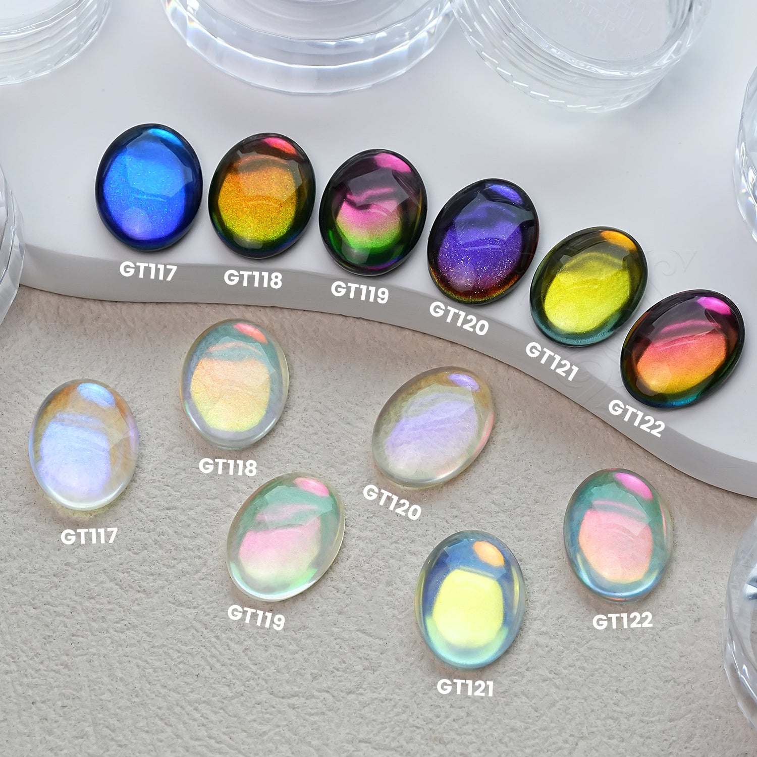 GleamTap Cushion Aurora Chrome Nail Powder Set-GT117-122