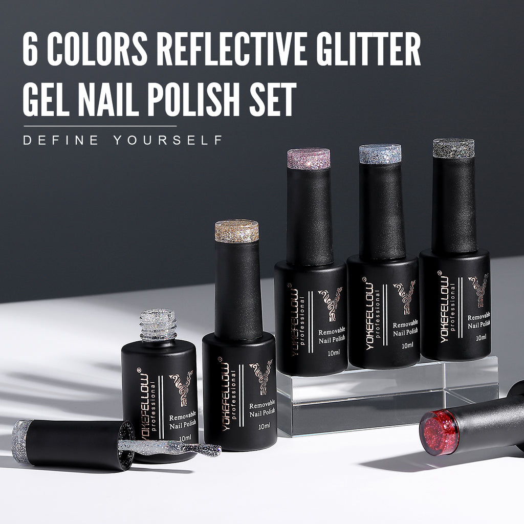 Glitter Series-6 Colors Gel Polish Set - YokefellowBeauty