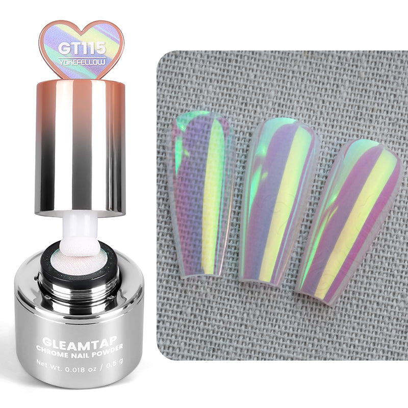 GleamTap Cushion Chrome Nail Powder with Sponges Patting-0.5g-GT211 Magic White