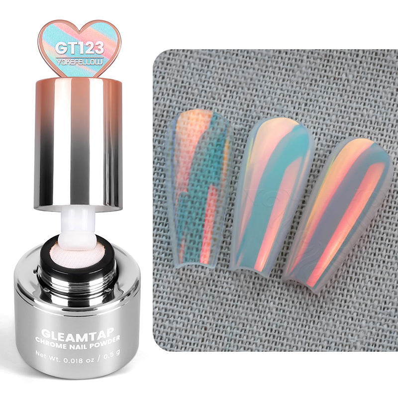 GleamTap Cushion Chrome Nail Powder with Sponges Patting-0.5g-GT211 Magic White