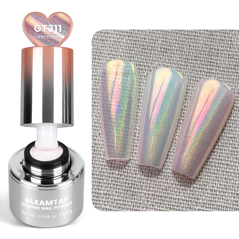 GleamTap Cushion Chrome Nail Powder with Sponges Patting-0.5g-GT111 Afterglow