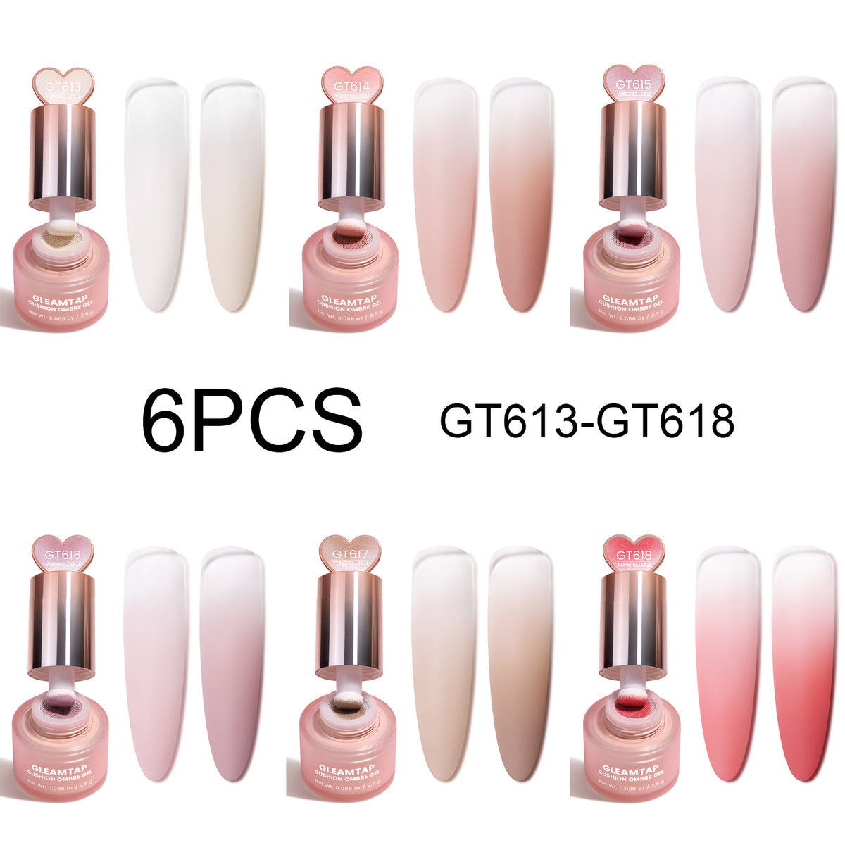 YOKEFELLOW GleamTap Cushion Ombre Painting Gel-GT612