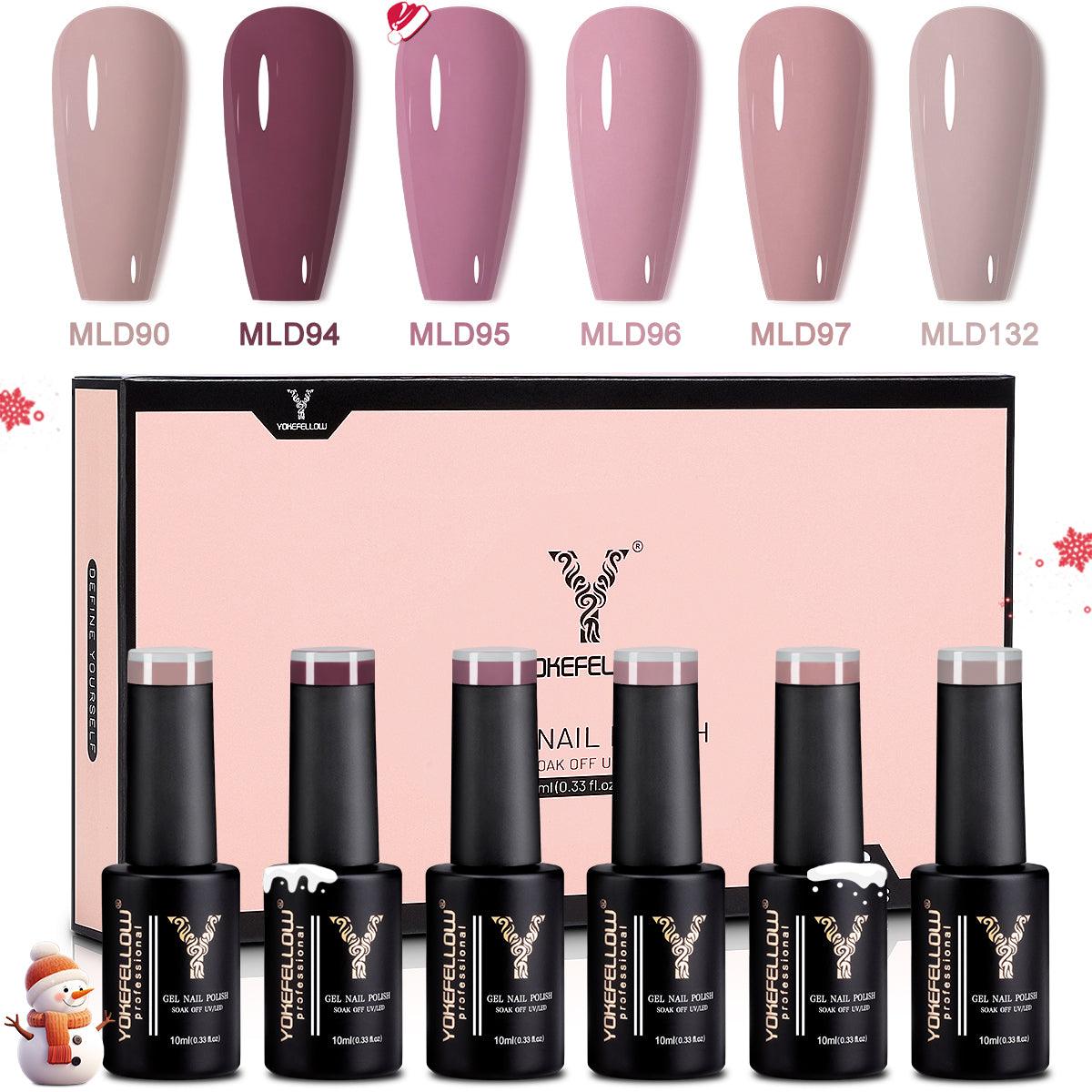 Juego de esmaltes en gel de 6 colores Pink Series