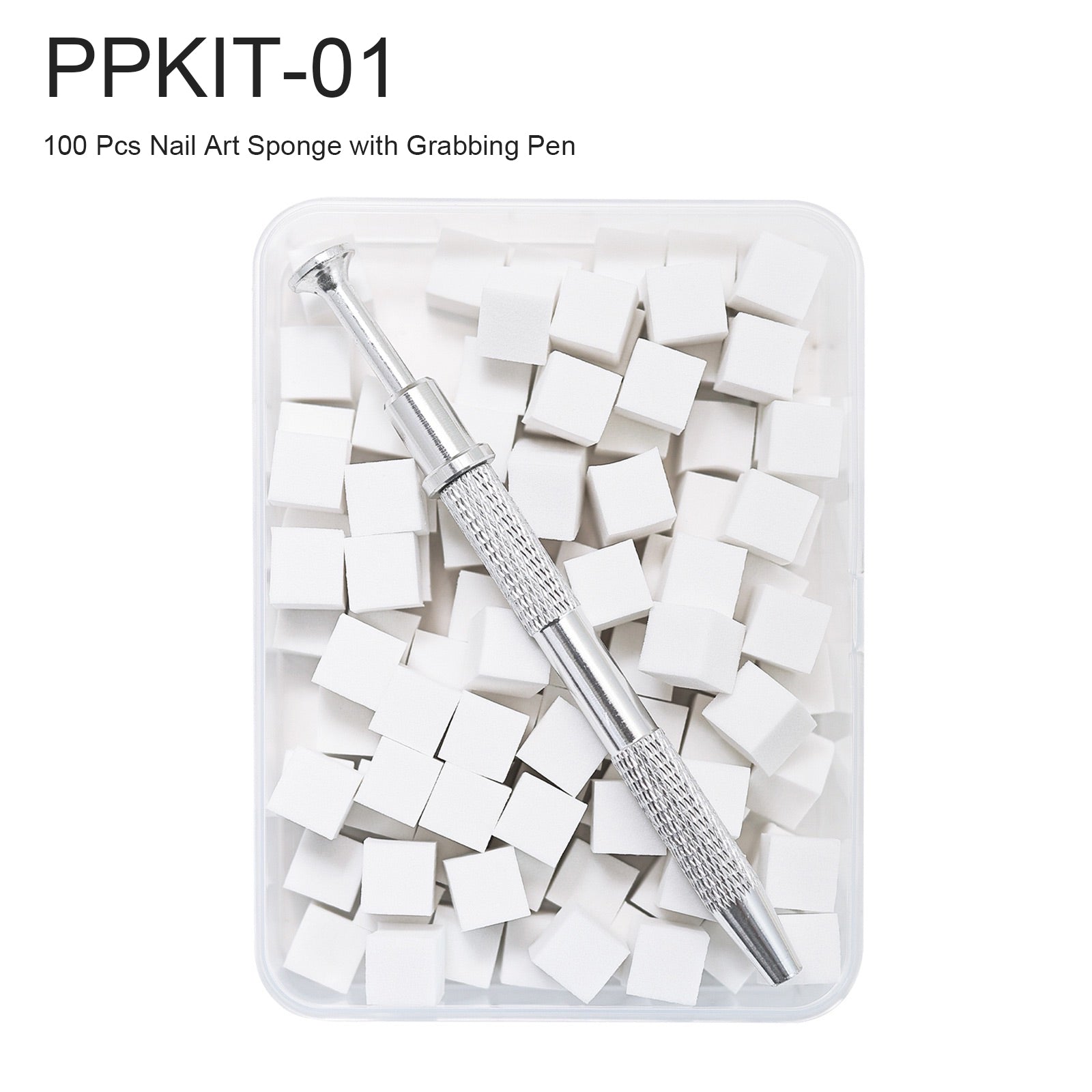 100PCS Nail Sponge with Grabbing Pen