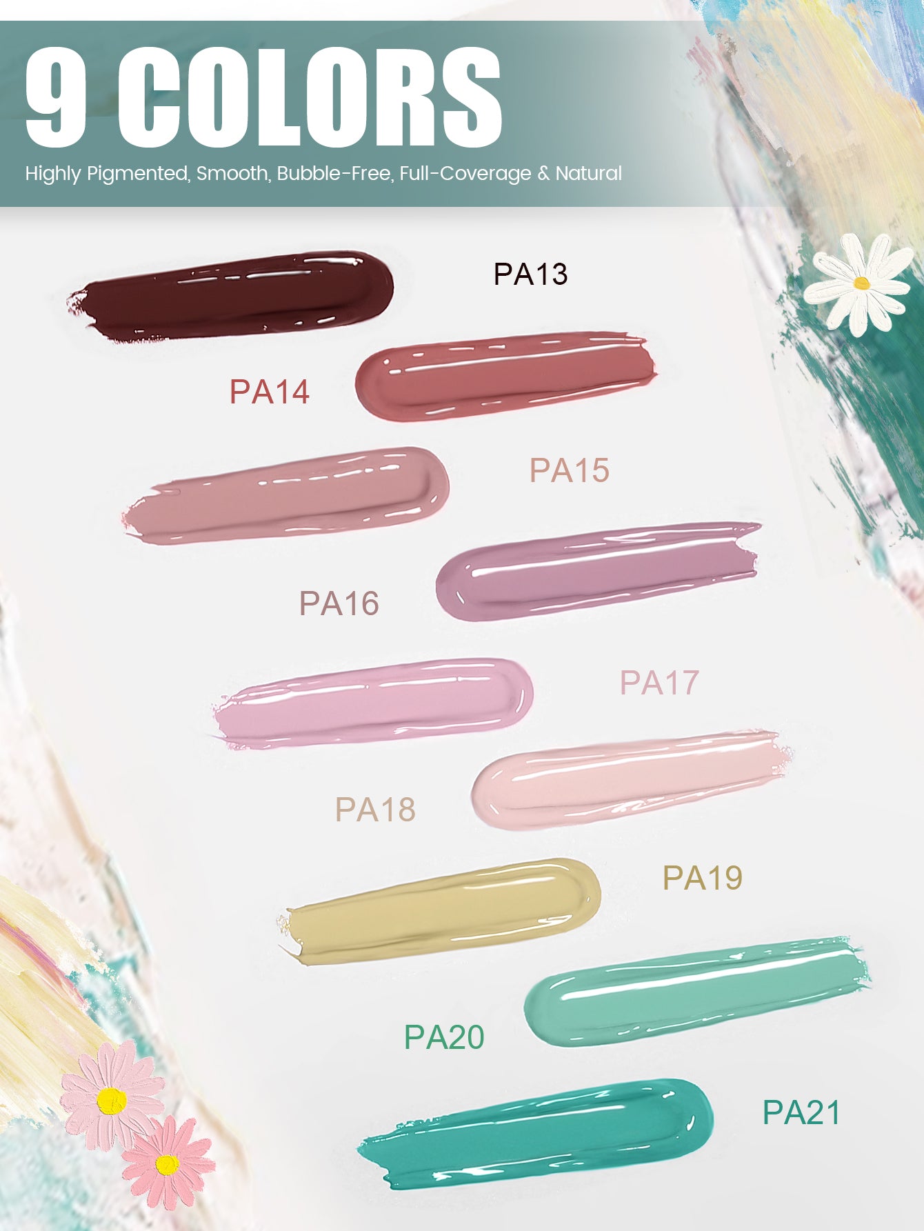 Kit de 9 couleurs de gel pour peinture Pat - 9KIT-PAT002
