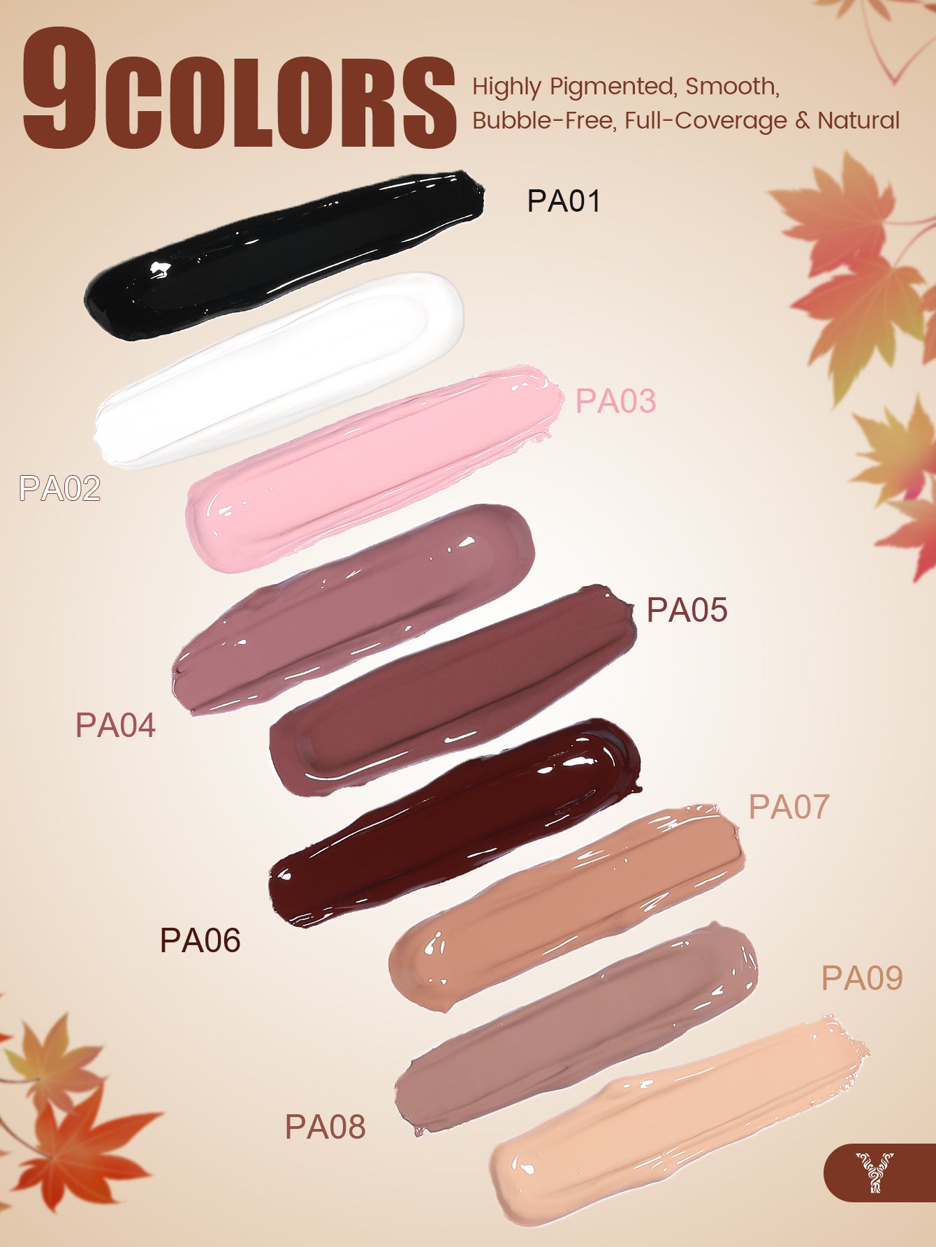 Kit de 9 couleurs de gel pour peinture Pat - 9KIT-PAT001