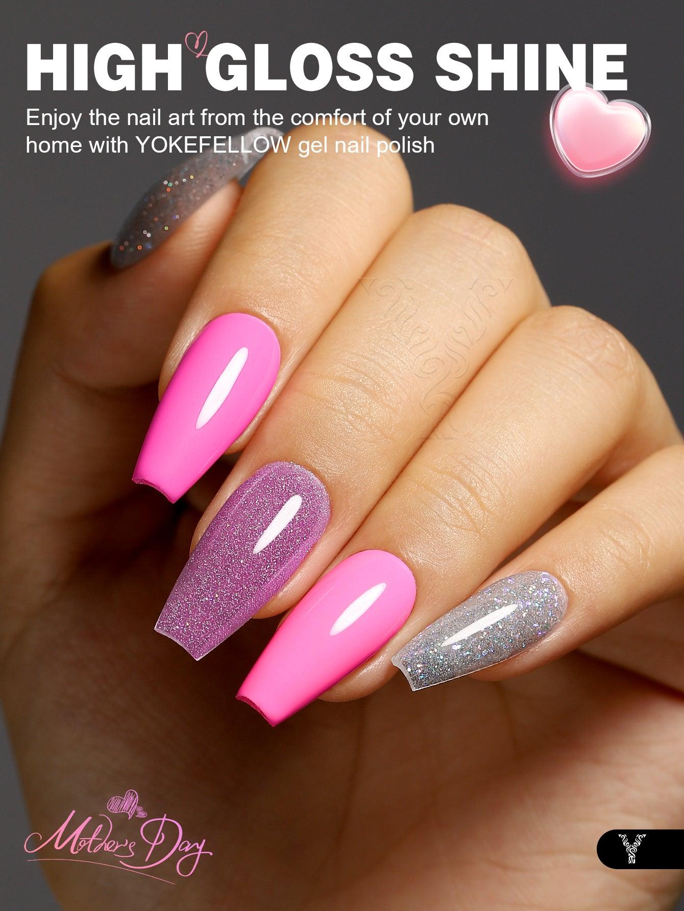 Série rose - Lot de 6 vernis à ongles en gel