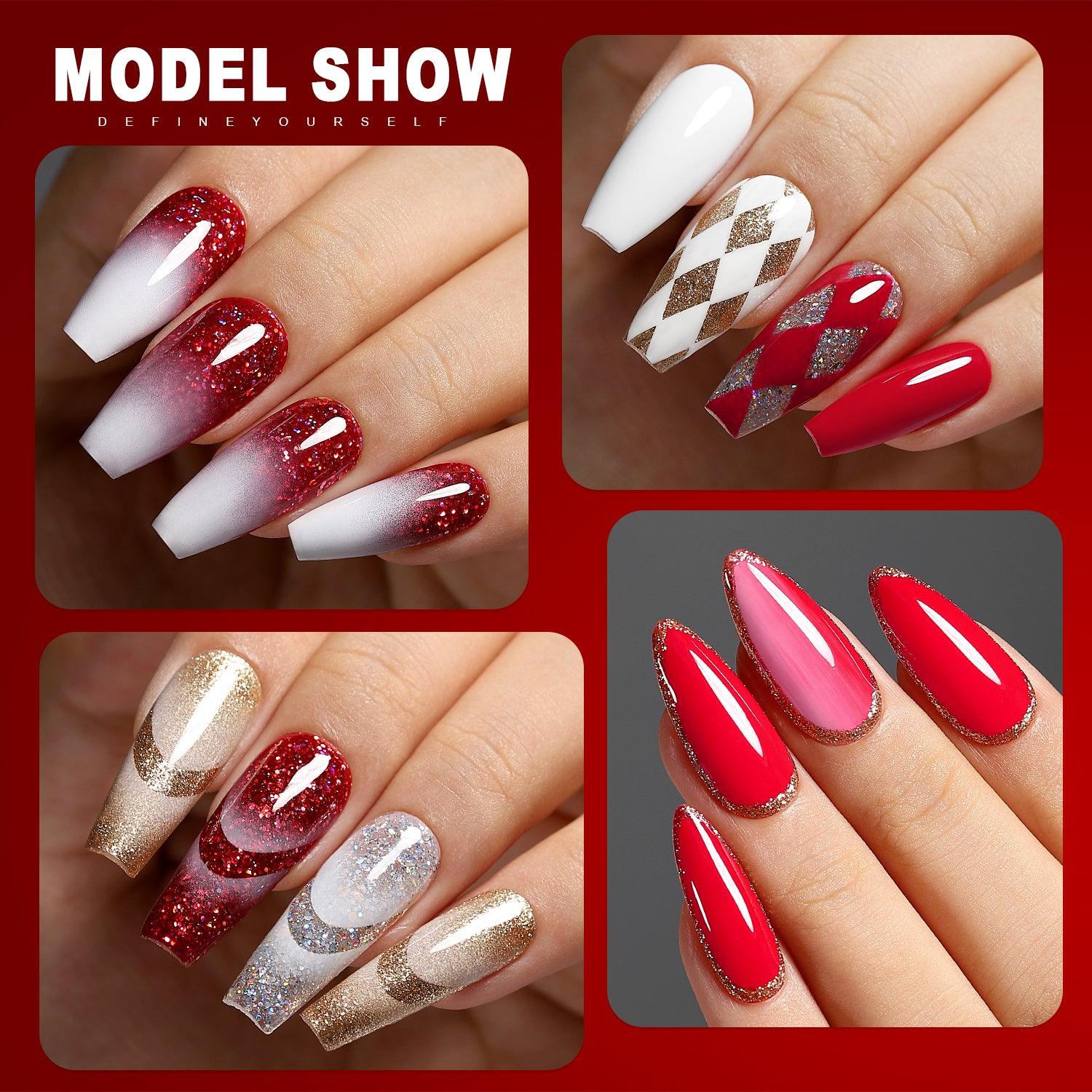 Coffret de 6 vernis à ongles gel de la série rouge