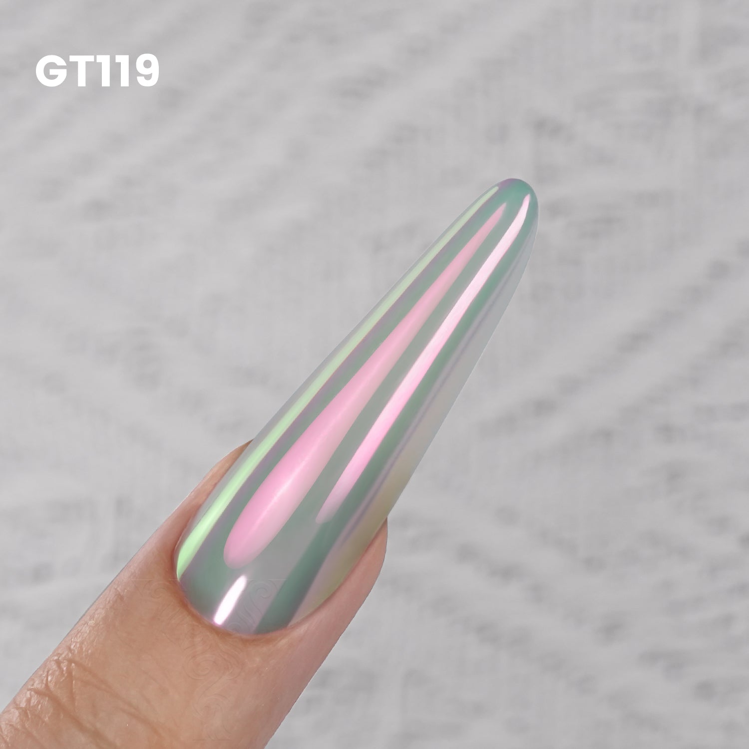 GleamTap Cushion Aurora Chrome Nail Powder -GT119 Whisper