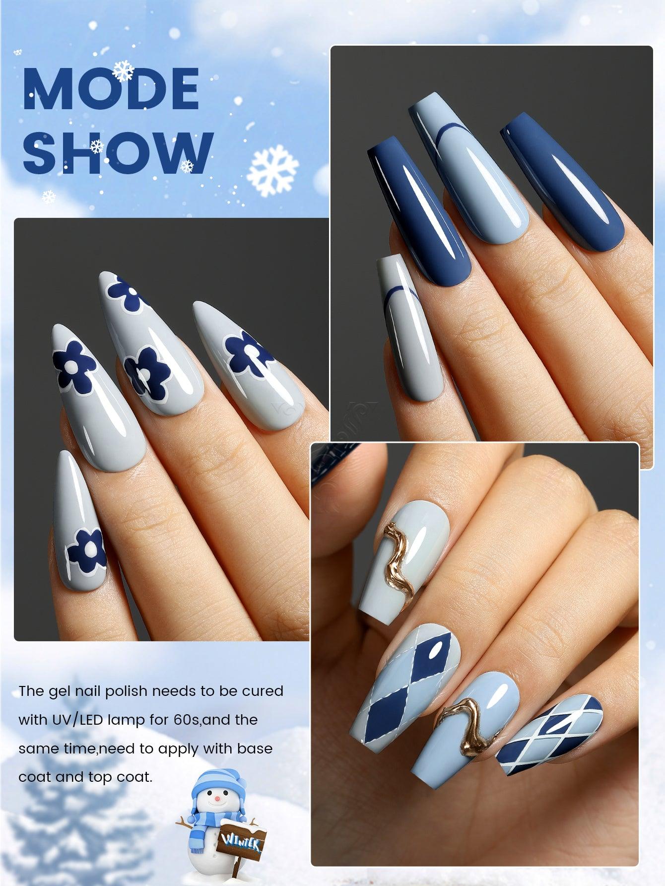 Juego de esmaltes en gel de 6 colores Blue Series