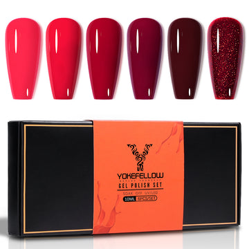 Red Series-6 Colors Gel Polish Set - YokefellowBeauty