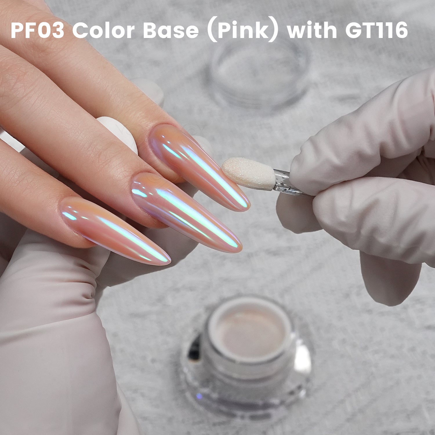 GleamTap Cushion Aurora Chrome Nail Powder - GT116 Lucid