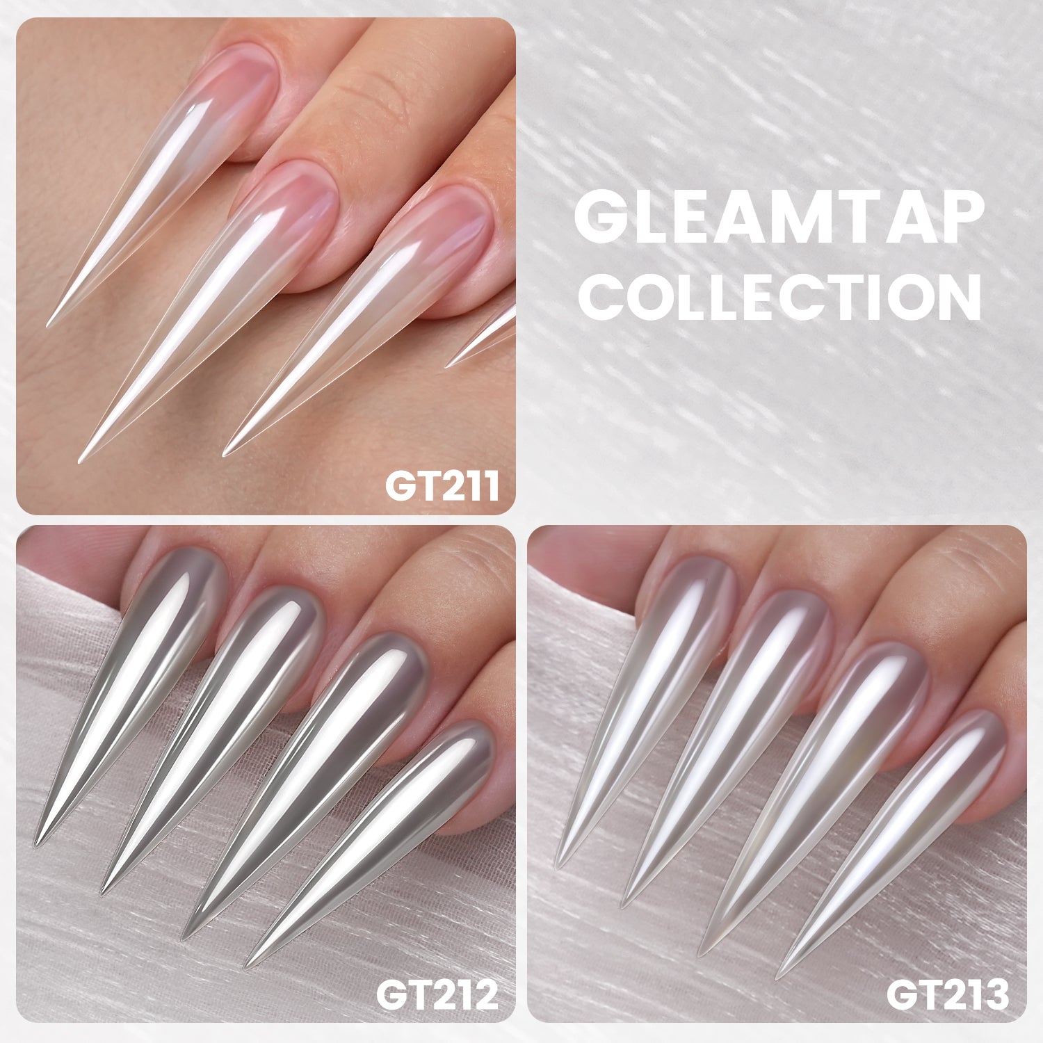 GleamTap Cushion Aurora Chrome Nail Powder Set-GT117-122