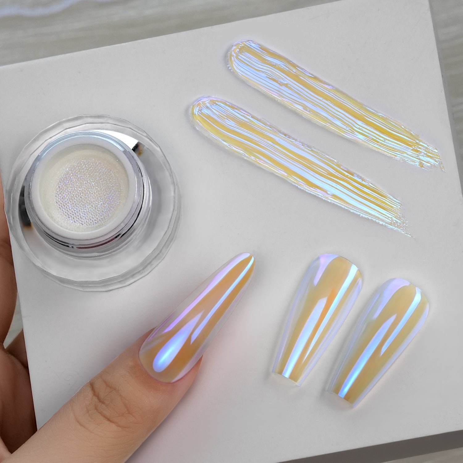 GleamTap Cushion Aurora Chrome Nail Powder -GT117 Midnight Tear