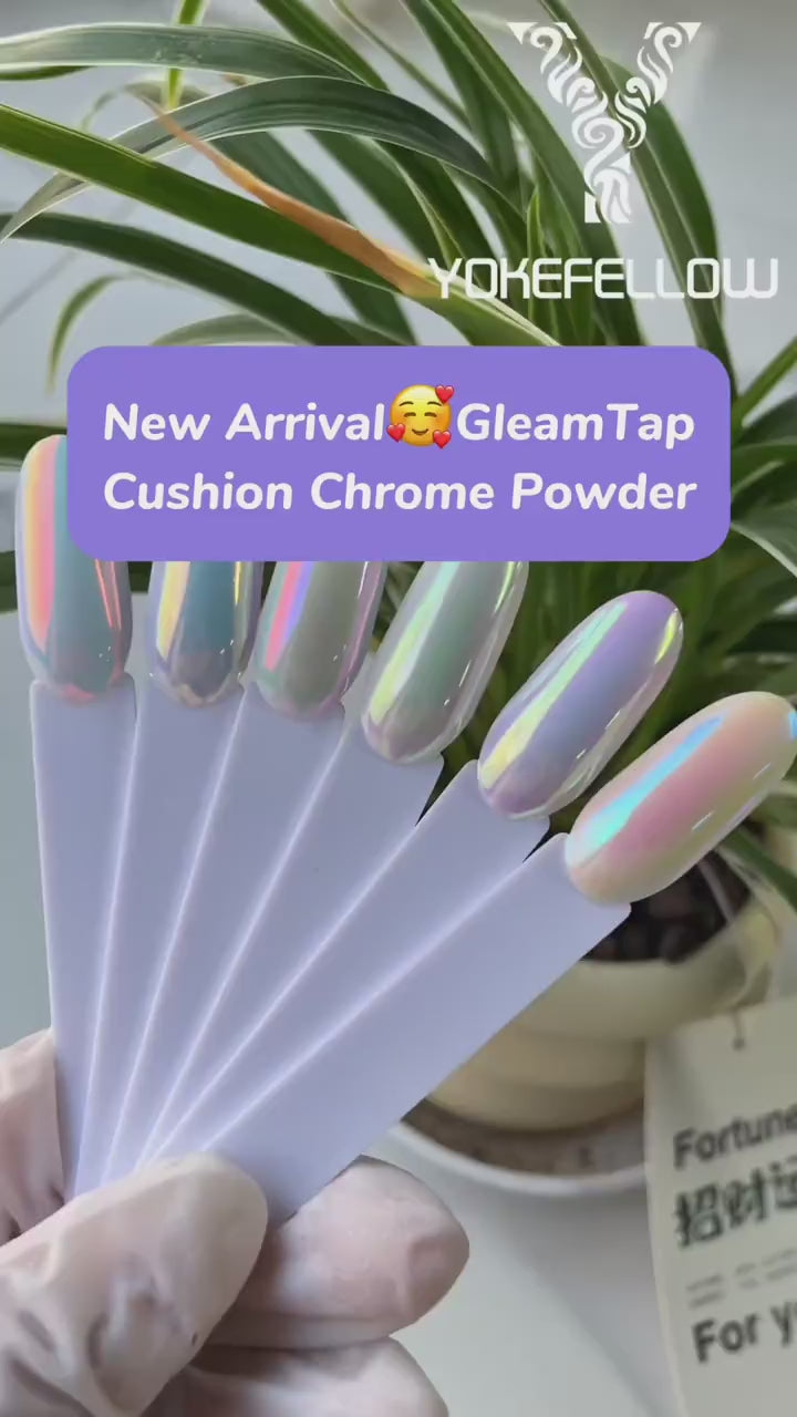 Load video: GleamTap Cushion Aurora Chrome Nail Powder Set-GTKIT-01