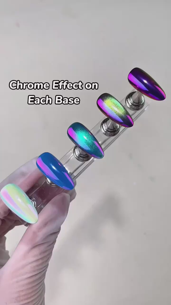 Load video: GleamTap Cushion Aurora Chrome Nail Powder-GT113 Daydream