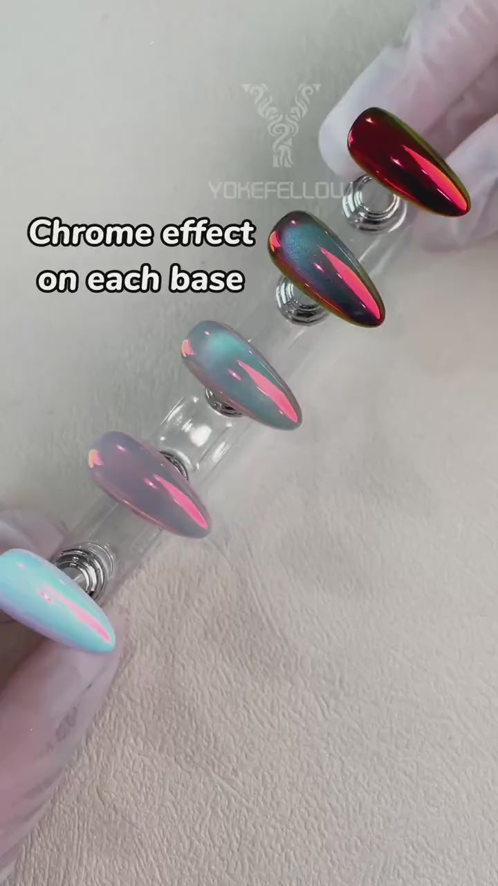 Load video: GleamTap Cushion Aurora Chrome Nail Powder -GT111 Afterglow