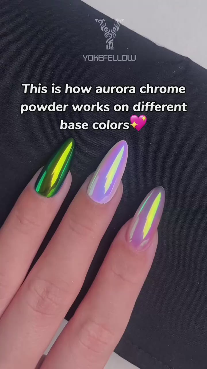 Load video: GleamTap Cushion Aurora Chrome Nail Powder -GT115 Ethereal