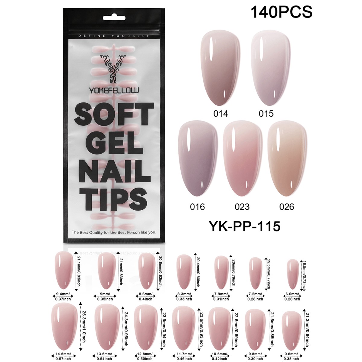 Press On Nail Tips-YK-PP-115-122
