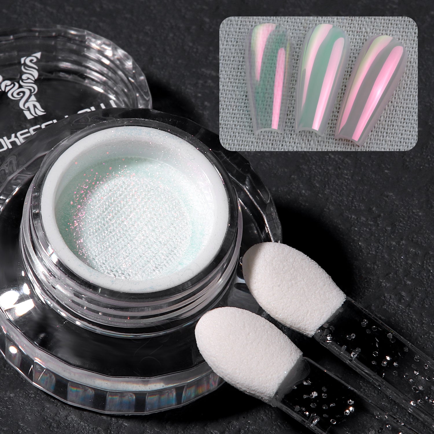 GleamTap Cushion Aurora Chrome Nail Powder -GT119 Whisper
